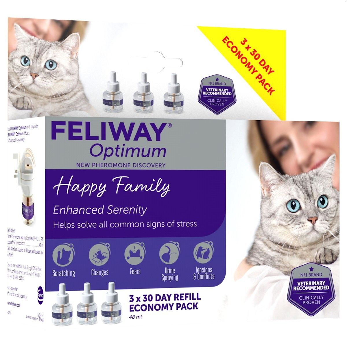 Feliway Optimum Diffuser Refill, Pack of 3