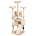 4Paws Cat Tree Scratching Post House Furniture Bed Luxury Plush Play 152cm - Beige