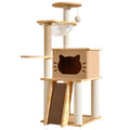 Cat Scratcher Bed Tower with Hammock Climbing Flower Tree Condo Ladder 120cm(Light Coffee)